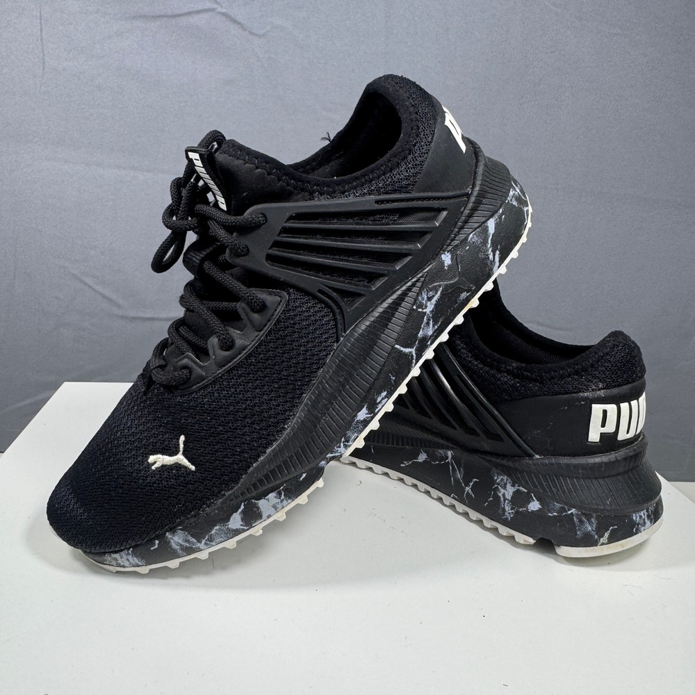 Puma Pacer Future Marble Women's Size 8.5 Black White Sneakers Running